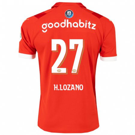 Kandiny Damen Hirving Lozano #27 Rot Heimtrikot Trikot 2023/24 T-Shirt
