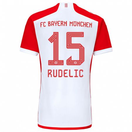 Kandiny Damen Ivana Rudelic #15 Rot-Weiss Heimtrikot Trikot 2023/24 T-Shirt