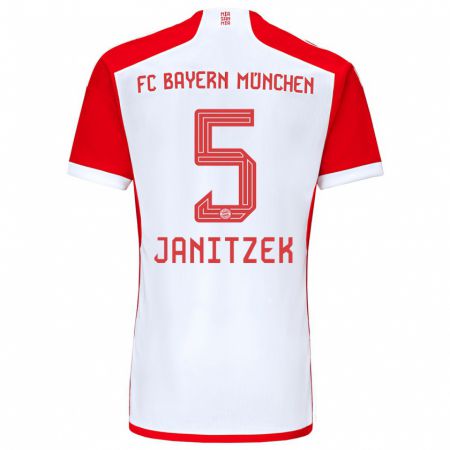 Kandiny Damen Justin Janitzek #5 Rot-Weiss Heimtrikot Trikot 2023/24 T-Shirt