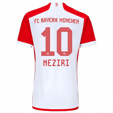 Kandiny Damen Behar Neziri #10 Rot-Weiss Heimtrikot Trikot 2023/24 T-Shirt