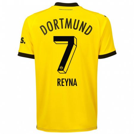 Kandiny Damen Giovanni Reyna #7 Gelb Heimtrikot Trikot 2023/24 T-Shirt