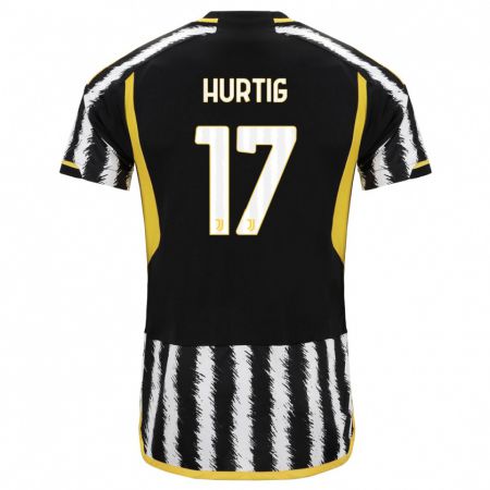 Kandiny Damen Lina Hurtig #17 Schwarz-Weiss Heimtrikot Trikot 2023/24 T-Shirt