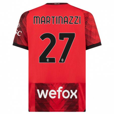 Kandiny Damen Luca Martinazzi #27 Rot Schwarz Heimtrikot Trikot 2023/24 T-Shirt