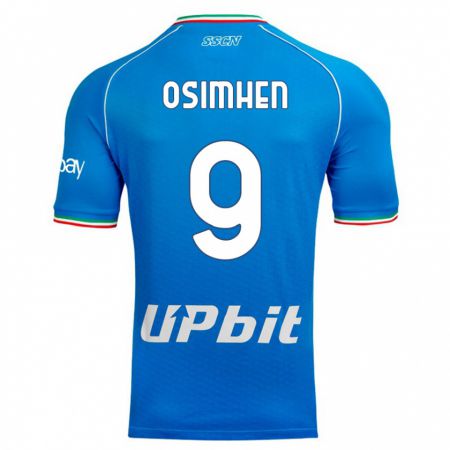 Kandiny Damen Victor Osimhen #9 Himmelblau Heimtrikot Trikot 2023/24 T-Shirt
