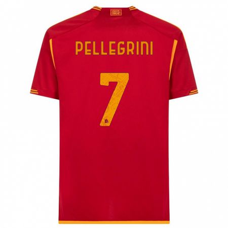 Kandiny Damen Lorenzo Pellegrini #7 Rot Heimtrikot Trikot 2023/24 T-Shirt