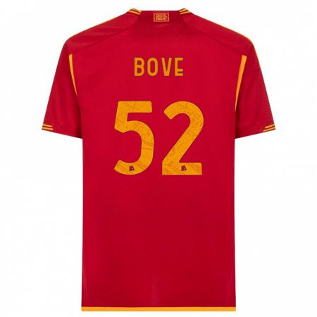 Kandiny Damen Edoardo Bove #52 Rot Heimtrikot Trikot 2023/24 T-Shirt