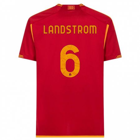 Kandiny Damen Elin Landstrom #6 Rot Heimtrikot Trikot 2023/24 T-Shirt