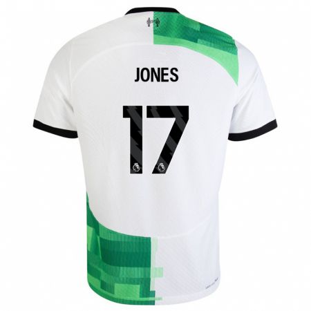 Kandiny Damen Curtis Jones #17 Weiß Grün Auswärtstrikot Trikot 2023/24 T-Shirt