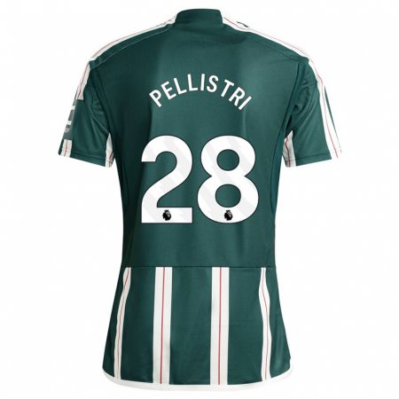 Kandiny Damen Facundo Pellistri #28 Dunkelgrün Auswärtstrikot Trikot 2023/24 T-Shirt