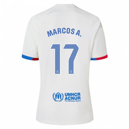 Kandiny Damen Marcos Alonso #17 Weiß Auswärtstrikot Trikot 2023/24 T-Shirt