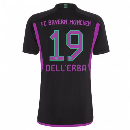 Kandiny Damen Davide Dell'erba #19 Schwarz Auswärtstrikot Trikot 2023/24 T-Shirt