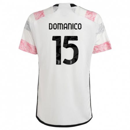Kandiny Damen Saverio Domanico #15 Weiß Rosa Auswärtstrikot Trikot 2023/24 T-Shirt