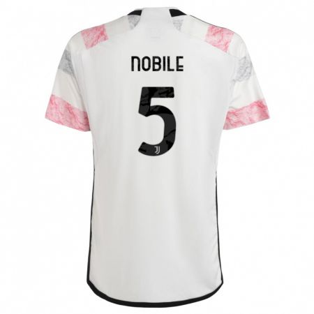 Kandiny Damen Riccardo Nobile #5 Weiß Rosa Auswärtstrikot Trikot 2023/24 T-Shirt