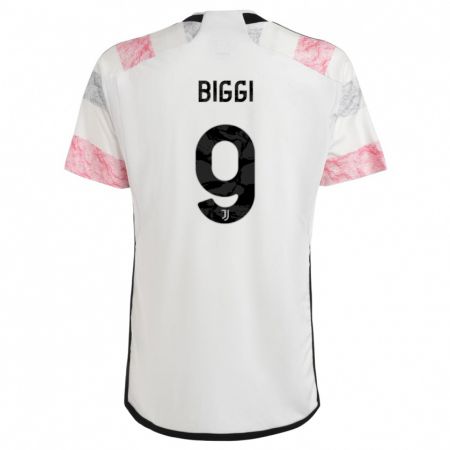 Kandiny Damen Silvano Biggi #9 Weiß Rosa Auswärtstrikot Trikot 2023/24 T-Shirt