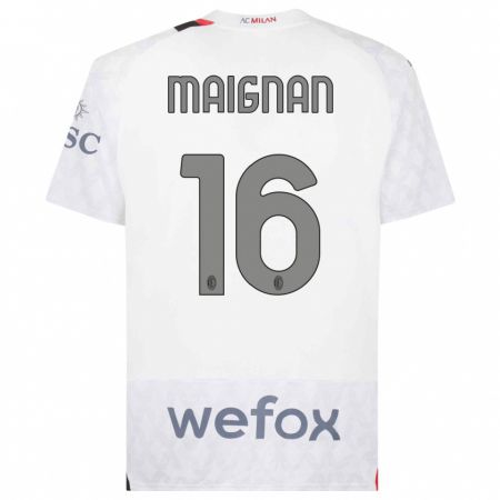 Kandiny Damen Mike Maignan #16 Weiß Auswärtstrikot Trikot 2023/24 T-Shirt