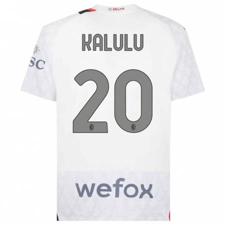 Kandiny Damen Pierre Kalulu #20 Weiß Auswärtstrikot Trikot 2023/24 T-Shirt