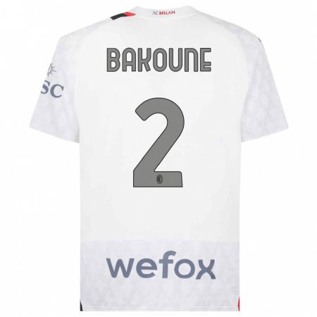Kandiny Damen Adam Bakoune #2 Weiß Auswärtstrikot Trikot 2023/24 T-Shirt