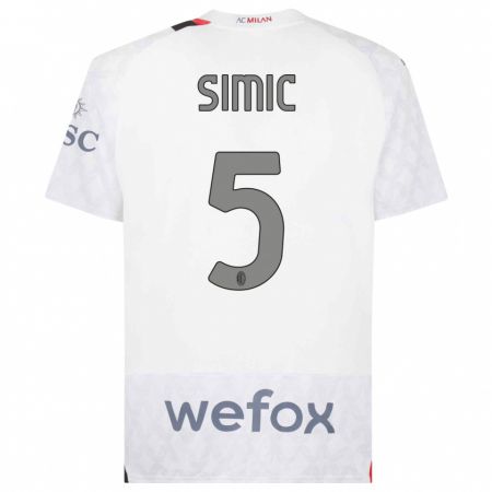 Kandiny Damen Jan-Carlo Simic #5 Weiß Auswärtstrikot Trikot 2023/24 T-Shirt