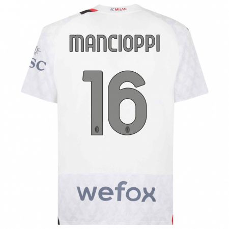 Kandiny Damen Tommaso Mancioppi #16 Weiß Auswärtstrikot Trikot 2023/24 T-Shirt