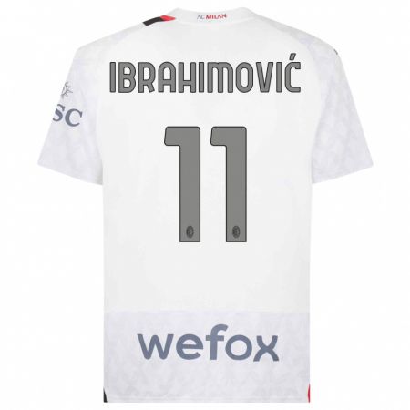 Kandiny Damen Zlatan Ibrahimovic #11 Weiß Auswärtstrikot Trikot 2023/24 T-Shirt