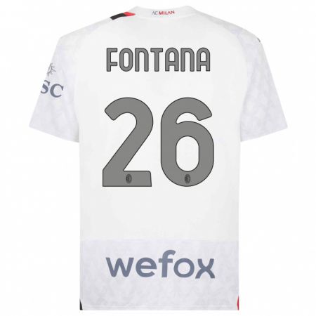 Kandiny Damen Francesco Fontana #26 Weiß Auswärtstrikot Trikot 2023/24 T-Shirt