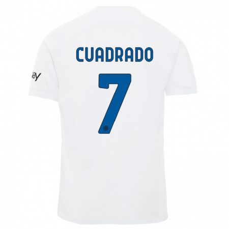 Kandiny Damen Juan Cuadrado #7 Weiß Auswärtstrikot Trikot 2023/24 T-Shirt