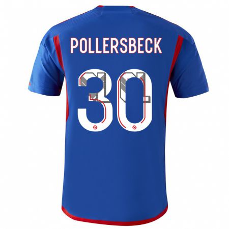 Kandiny Damen Julian Pollersbeck #30 Blau Rot Auswärtstrikot Trikot 2023/24 T-Shirt