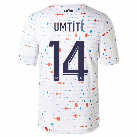 Kandiny Damen Samuel Umtiti #14 Weiß Auswärtstrikot Trikot 2023/24 T-Shirt