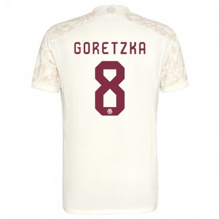 Kandiny Damen Leon Goretzka #8 Cremefarben Ausweichtrikot Trikot 2023/24 T-Shirt