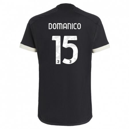 Kandiny Damen Saverio Domanico #15 Schwarz Ausweichtrikot Trikot 2023/24 T-Shirt