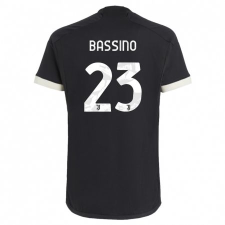 Kandiny Damen Alessandro Bassino #23 Schwarz Ausweichtrikot Trikot 2023/24 T-Shirt