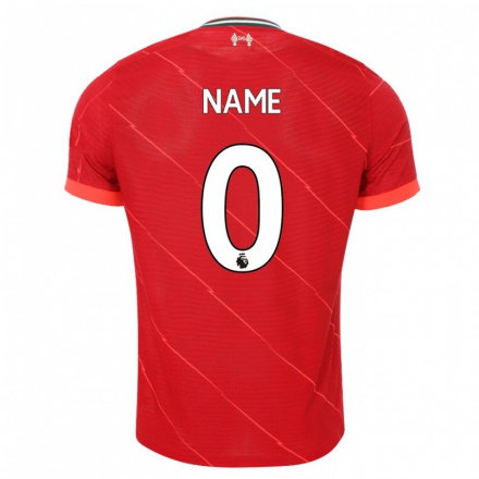 Kinder Fußball Dein Name #0 Rot Heimtrikot Trikot 2021/22 T-shirt