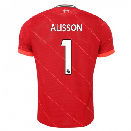 Kinder Fußball Alisson #1 Rot Heimtrikot Trikot 2021/22 T-shirt