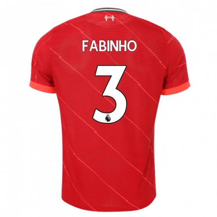 Kinder Fußball Fabinho #3 Rot Heimtrikot Trikot 2021/22 T-shirt