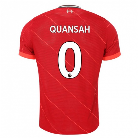 Kinder Fußball Jarell Quansah #0 Rot Heimtrikot Trikot 2021/22 T-shirt
