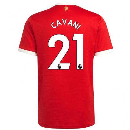 Kinder Fußball Edinson Cavani #21 Rot Heimtrikot Trikot 2021/22 T-Shirt