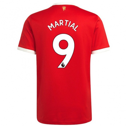 Kinder Fußball Anthony Martial #9 Rot Heimtrikot Trikot 2021/22 T-Shirt