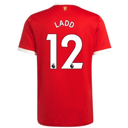 Kinder Fußball Hayley Ladd #12 Rot Heimtrikot Trikot 2021/22 T-shirt
