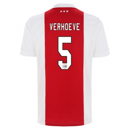 Kinder Fußball Soraya Verhoeve #5 Rot-Weiss Heimtrikot Trikot 2021/22 T-Shirt