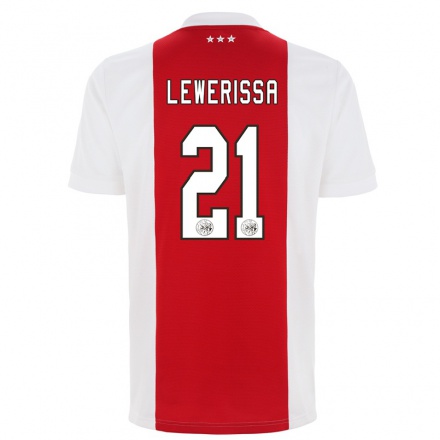 Kinder Fußball Vanity Lewerissa #21 Rot-Weiss Heimtrikot Trikot 2021/22 T-Shirt