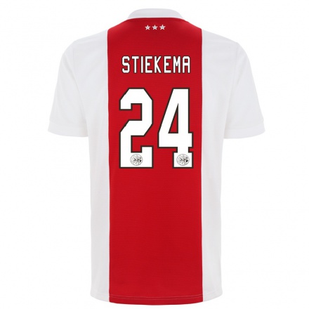 Kinder Fußball Iris Stiekema #24 Rot-weiss Heimtrikot Trikot 2021/22 T-shirt