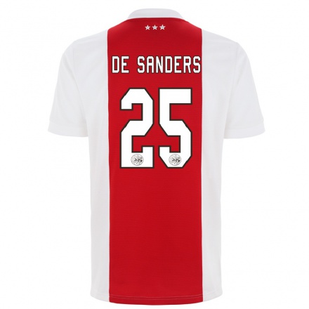 Kinder Fußball Kay-lee De Sanders #25 Rot-weiss Heimtrikot Trikot 2021/22 T-shirt