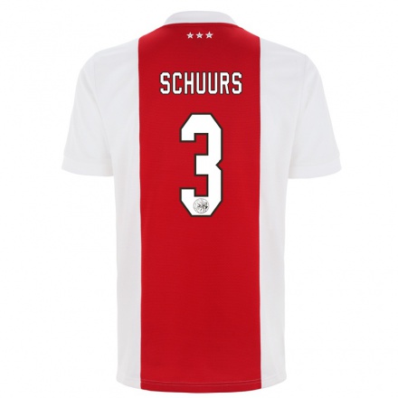 Kinder Fußball Perr Schuurs #3 Rot-Weiss Heimtrikot Trikot 2021/22 T-Shirt