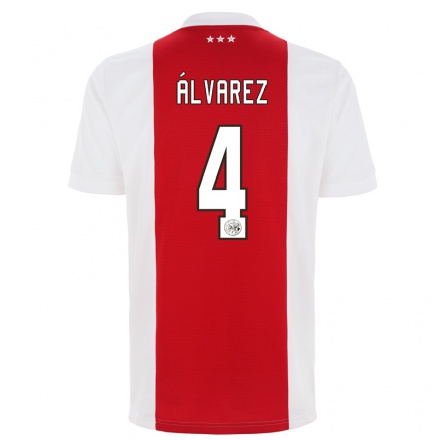 Kinder Fußball Edson Alvarez #4 Rot-Weiss Heimtrikot Trikot 2021/22 T-Shirt