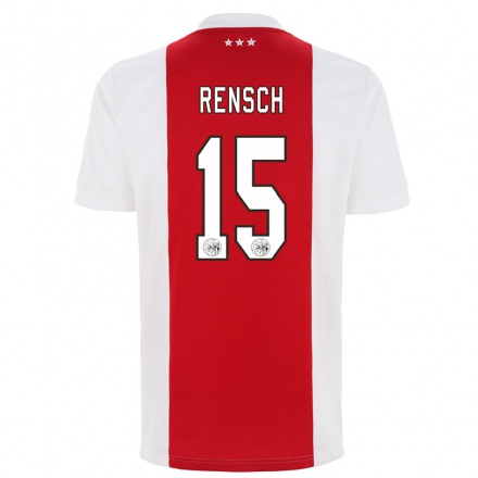 Kinder Fußball Devyne Rensch #15 Rot-weiss Heimtrikot Trikot 2021/22 T-shirt