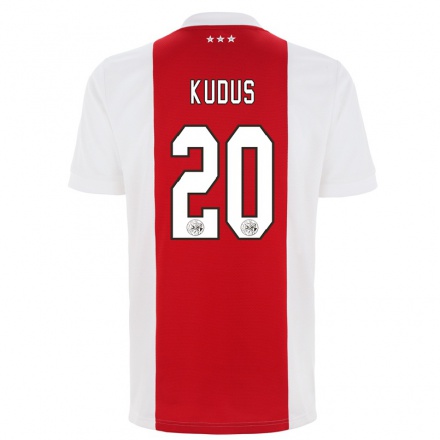 Kinder Fußball Mohammed Kudus #20 Rot-weiss Heimtrikot Trikot 2021/22 T-shirt
