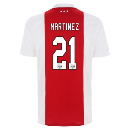 Kinder Fußball Lisandro Martinez #21 Rot-Weiss Heimtrikot Trikot 2021/22 T-Shirt