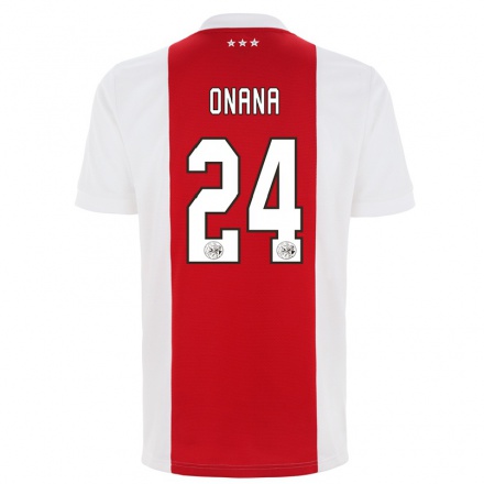 Kinder Fußball Andre Onana #24 Rot-Weiss Heimtrikot Trikot 2021/22 T-Shirt