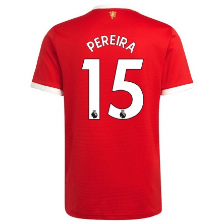 Kinder Fußball Andreas Pereira #15 Rot Heimtrikot Trikot 2021/22 T-Shirt