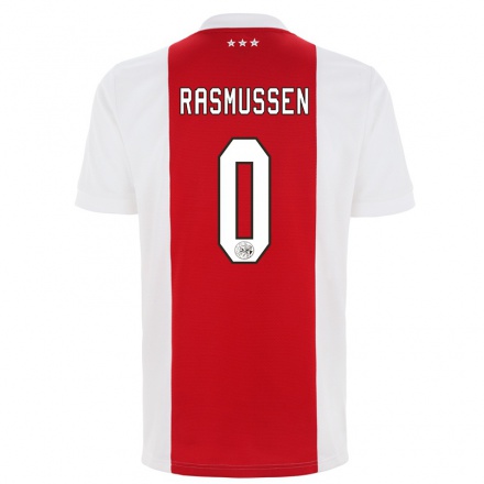 Kinder Fußball Christian Rasmussen #0 Rot-weiss Heimtrikot Trikot 2021/22 T-shirt